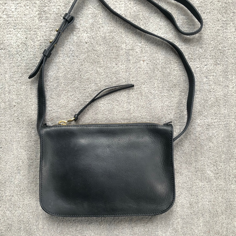 Madewell Simple Crossbody bag black leather